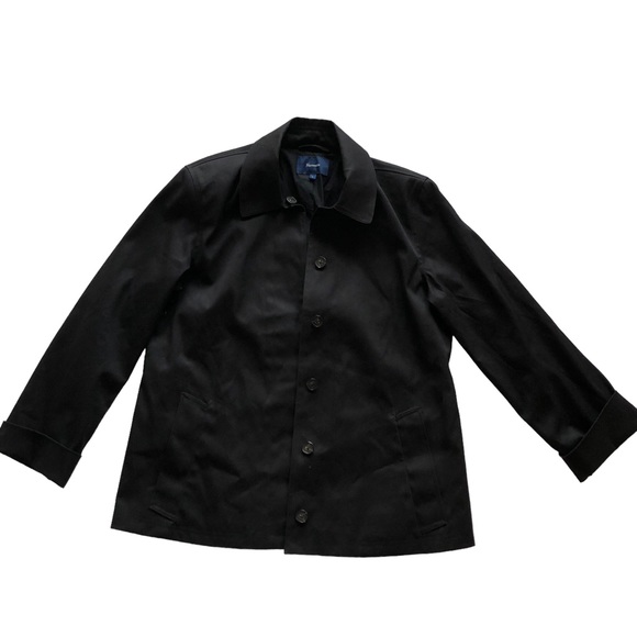 Faconnable 100% Cotton Lined 6 Button Black Women's Coat Jacket Size L - Picture 4 of 15